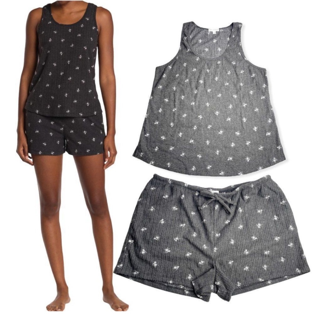 Socialite Blue and White Star Print Pajama Set Size XL Shorts & Sleeveless Top - Picture 16 of 16